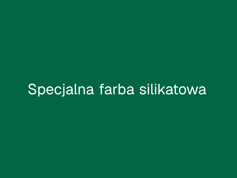 Specjalna farba silikatowa