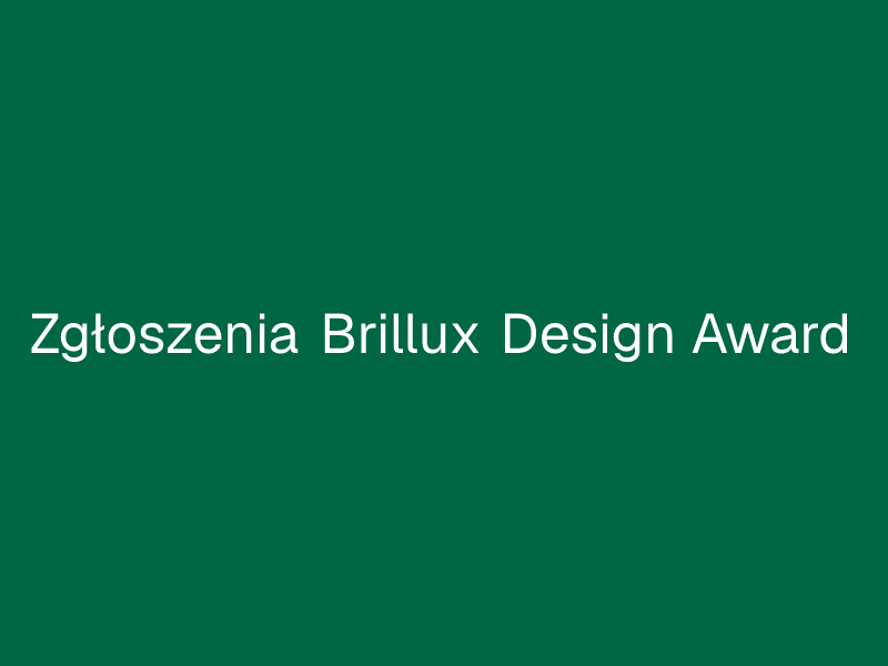 Zgłoszenia Brillux Design Award
